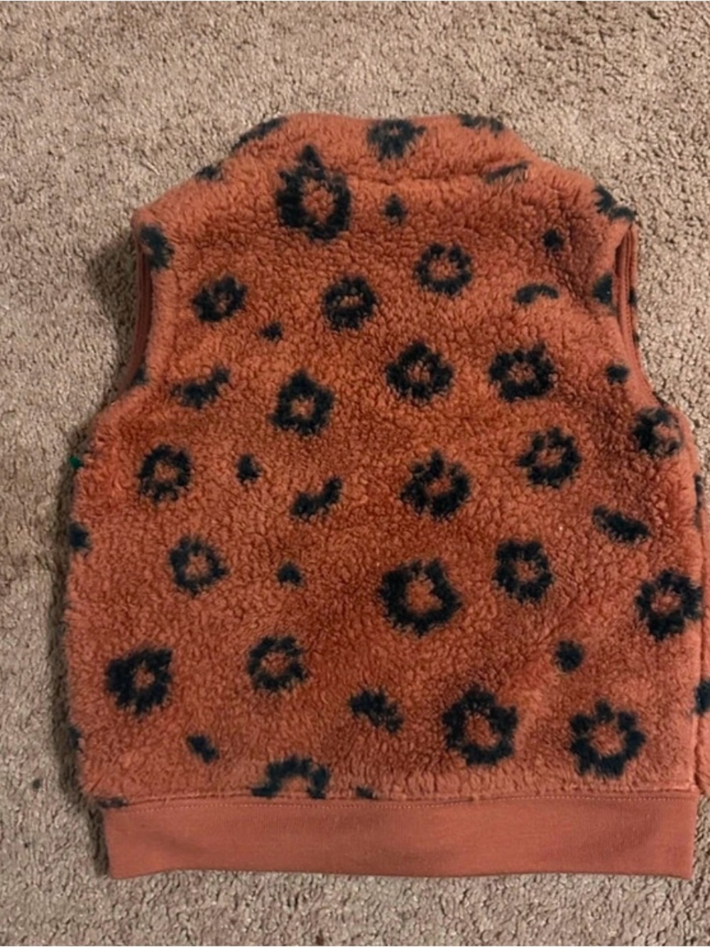 Carter's Orange Sherpa Vest with Black Spot Pattern - Picture 3 of 3